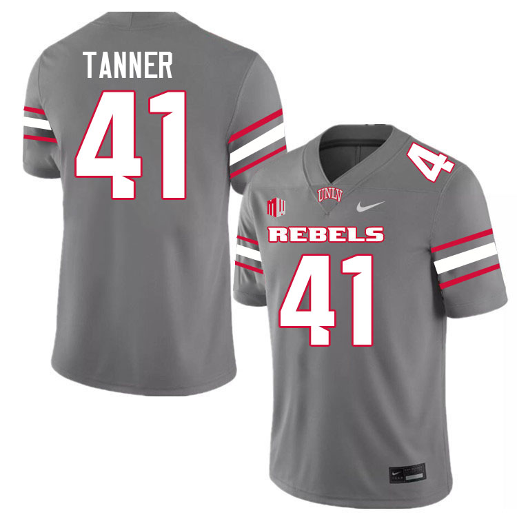 Men #41 Rashod Tanner UNLV Rebels College Football Jerseys Stitched-Grey